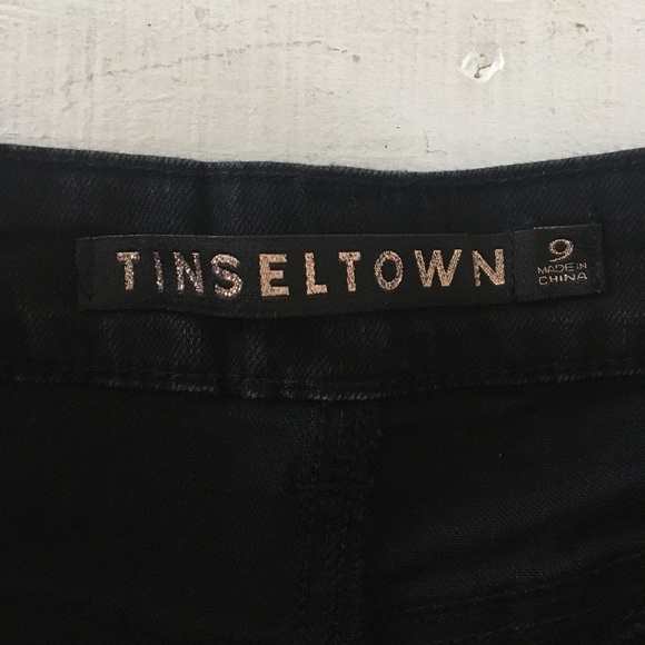 Tinseltown Gold Stripe Black Skinny Jeans - Picture 3 of 9